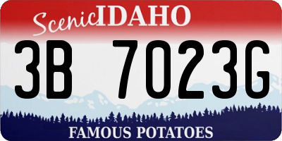 ID license plate 3B7023G