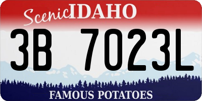 ID license plate 3B7023L