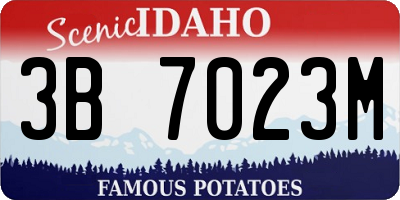ID license plate 3B7023M