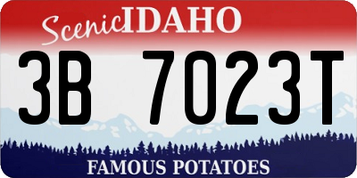 ID license plate 3B7023T