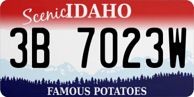 ID license plate 3B7023W