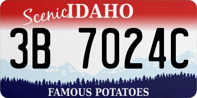 ID license plate 3B7024C