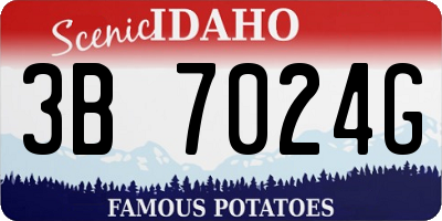 ID license plate 3B7024G