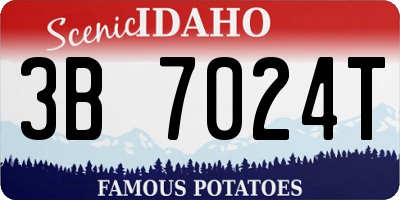 ID license plate 3B7024T