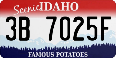 ID license plate 3B7025F