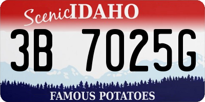 ID license plate 3B7025G