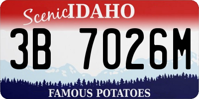 ID license plate 3B7026M