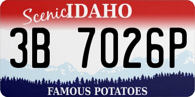 ID license plate 3B7026P