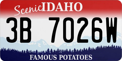 ID license plate 3B7026W