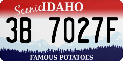 ID license plate 3B7027F