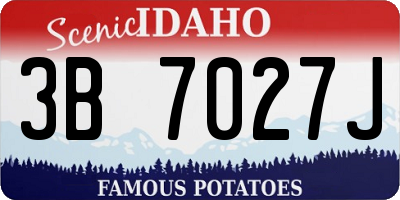 ID license plate 3B7027J