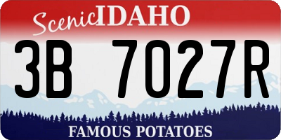 ID license plate 3B7027R