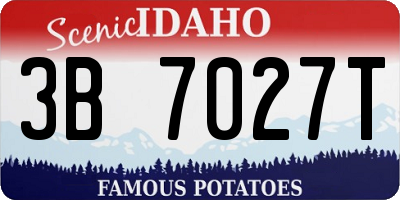 ID license plate 3B7027T