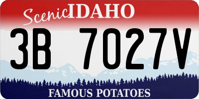 ID license plate 3B7027V