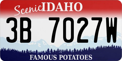 ID license plate 3B7027W