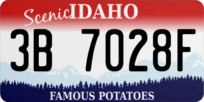 ID license plate 3B7028F