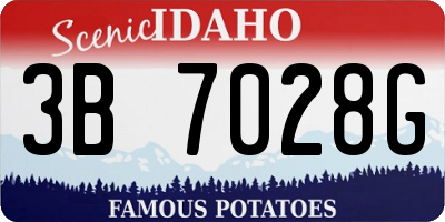 ID license plate 3B7028G