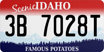 ID license plate 3B7028T