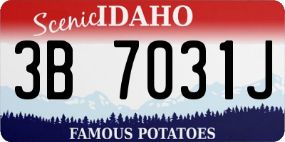 ID license plate 3B7031J