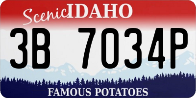 ID license plate 3B7034P