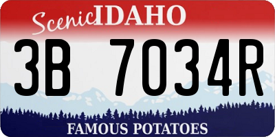 ID license plate 3B7034R