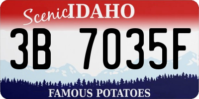 ID license plate 3B7035F