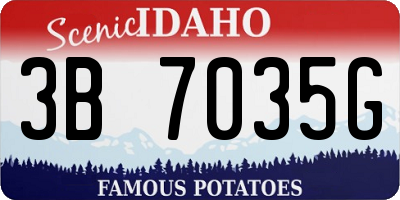 ID license plate 3B7035G