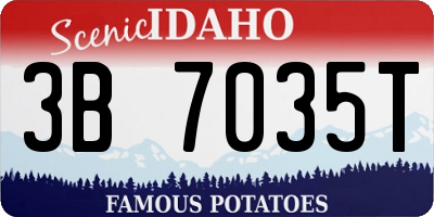 ID license plate 3B7035T