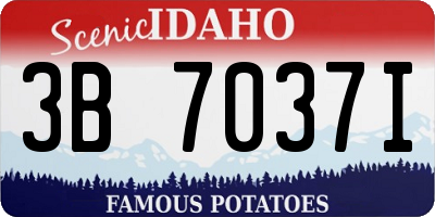 ID license plate 3B7037I