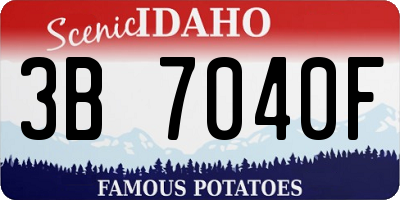 ID license plate 3B7040F