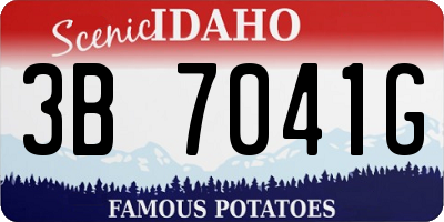 ID license plate 3B7041G