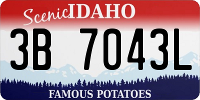 ID license plate 3B7043L