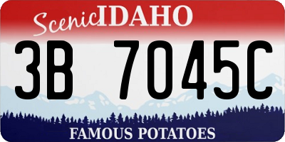 ID license plate 3B7045C