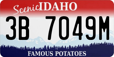 ID license plate 3B7049M