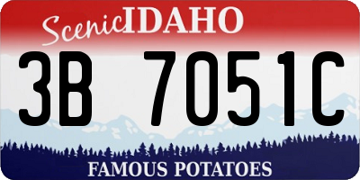 ID license plate 3B7051C