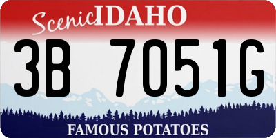 ID license plate 3B7051G
