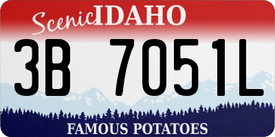 ID license plate 3B7051L