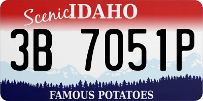ID license plate 3B7051P