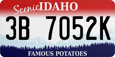 ID license plate 3B7052K