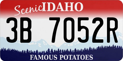 ID license plate 3B7052R