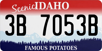 ID license plate 3B7053B