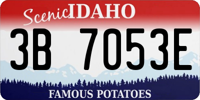 ID license plate 3B7053E