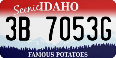ID license plate 3B7053G