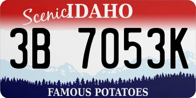 ID license plate 3B7053K