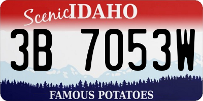 ID license plate 3B7053W