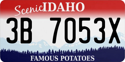 ID license plate 3B7053X