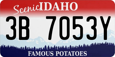 ID license plate 3B7053Y