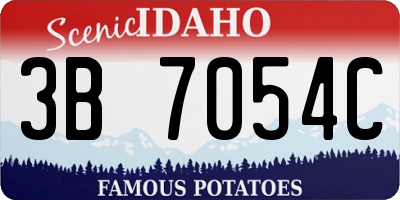 ID license plate 3B7054C