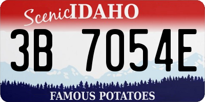 ID license plate 3B7054E