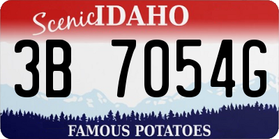 ID license plate 3B7054G
